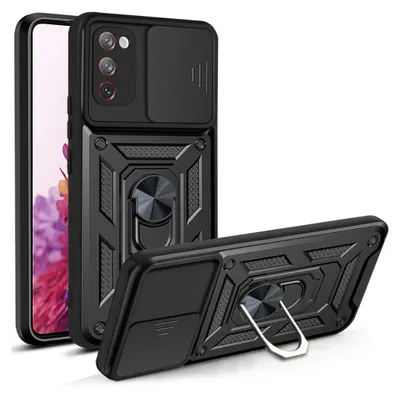 Produktbild von Galaxy S20 FE Hülle mit 360° Drehbarer Magnetische Ring Ständer Halter Dia Kameraschutz TPU Bumper Silikon Schutzhülle für Samsung Galaxy S20 FE / S20 FE 5G Schwarz