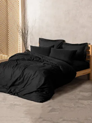 Produktbild von L'Essentiel Linge de Maison, Plaid - Black, Ranforce King-Size-Bettbezug-Set (FR), Schwarz, 100 % BAUMWOLLE RANFORCE, 240 x 220 cm