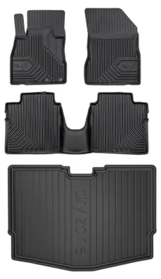 Productafbeelding van Rubberen automatten + kofferbakmat voor Nissan Note II 2012-2017 (hatchback) – 4-delig, zwart, op maat – Wielganizator
