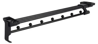 Produktbild von INF Ausziehbare Teleskop-Kleiderstange, Schwarz, 7 Anti-Rutsch-Perlen, Kaltgewalzter Stahl+ABS, Oben montiert, Tragfähigkeit >15kg