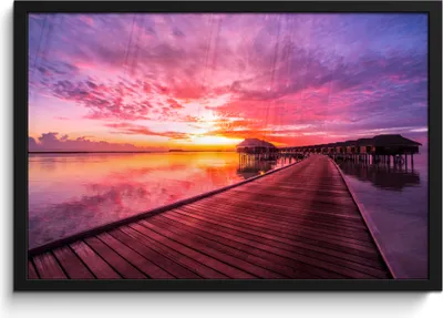 Produktbild von MuchoWow® MuchoWow® Gerahmtes Poster Meer - Farben - Sonne 60x40 cm - Poster mit zchwarzem Bilderrahmen - Printing - Wanddeko Schlafzimmer