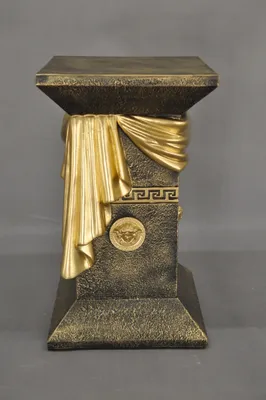 Produktbild von Säule Mäander Style Beistelltisch Marmoriert Dekosäule 55 cm Griechische Antik Retro Rokoko Säule Barock Blumenständer Podest Handbemalt