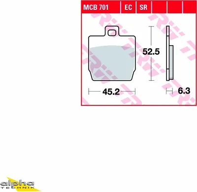 Immagine prodotto di TRW Pastiglia freno Sinter Mcb 701 Sr