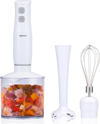 Immagine prodotto di set di frullatori a mano alpina - frusta, tritatutto, mixer - 230V 400W - Bianco
