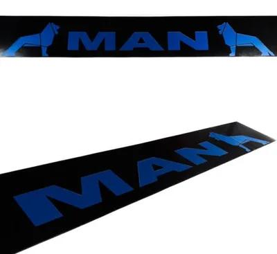 Produktbild von Schmutzfänger Sattelauflieger MAN blau auf schwarz | 40x240cm