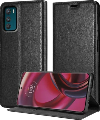 Zdjęcie produktu dla Etui Cadorabo do Motorola MOTO G42 w kolorze NIGHT BLACK z magnetycznym zamknięciem, funkcją podstawki i kieszenią na karty Etui z klapką na telefon komórkowy Etui książkowe