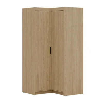 Image de AX LIVING Armoire Armoire d'angle moderne chene huilé Storicos 97,8 x 190,5 x 97,8 cm