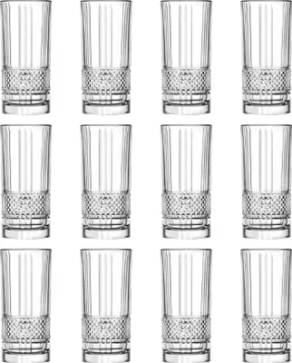Produktbild von RCR Crystal Brillante Highball-Gläser – 370 ml – 12er-Pack