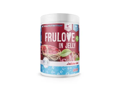 A product shot of a jar of cherry jelly.