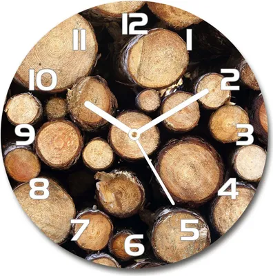 Produktbild von Wanduhr aus Glas 30fi Glasbild Glasuhr Gehärtetes Glas - weisse-zeiger - Logs of wood