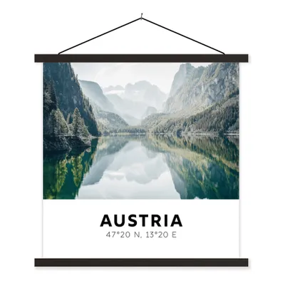 Produktbild von MuchoWow® Textilposter Österreich - See - Berge 60x60 cm mit schwarzem Rahmen - Posteraufhänger