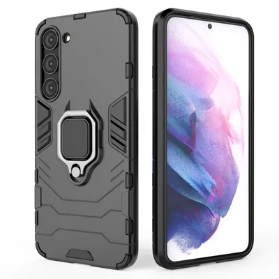 Zdjęcie produktu dla Ring Armor Etui Do Samsung Galaxy S23+ Pancerny Pokrowiec Uchwyt Magnetyczny Ring Czarne