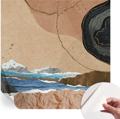 Produktbild von Selbstklebende Wandtapete - Dekorative Tapete für Wohnzimmer - Klebefolie für Wandbilder - Tapetenfolie für Wanddekoration - 250x250 cm - Abstrakte Landschaft