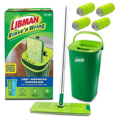 Obrázok produktu pre Libman, systém na umývanie podláh s vedrom a mopom, umývačka podláh z mikrovlákna, podlahový mop na tvrdé povrchy