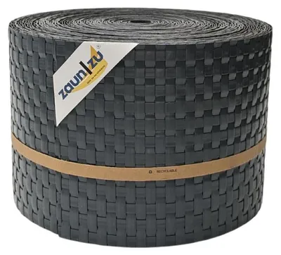Produktbild von Sichtschutzstreifen zaun|zu RATTAN 26m Rolle Zaunblende für Doppelstabmattenzaun Anthrazit 26m