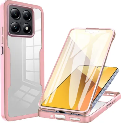 Obrázek produktu pro Pouzdro pro Xiaomi 14T, 360° Kompletní Ochrana s Vestavěným Chráničem Displeje Růžový