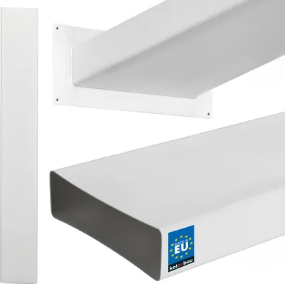 Immagine prodotto di KOTARBAU® Condotto piatto 204x60mm Condotto di ventilazione in plastica 150cm L Cappa aspirante Bianco