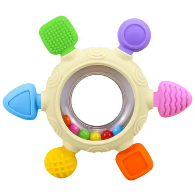Produktbild von BPA-freie Beißringe 2 Stück, Silikon Zahnungshilfe für Babys – Greifling & Rassel, Beißspielzeug für erste Zähne