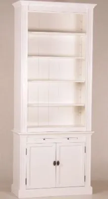 Produktbild von Casa Padrino Shabby Chic Landhaus Stil Schrank Bücherschrank Weiß B 100 H 240 cm- Schrank