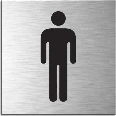 Produktbild von Schild - Herren Toilette | Türschild 120 x 120 mm Aluminium selbstklebend