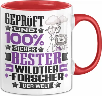 Produktbild von Wildtierforscher Geschenk Lustiger Spruch für Wildtierforscher Geschenkidee Bester Wildtierforscher Der Welt (Rot)