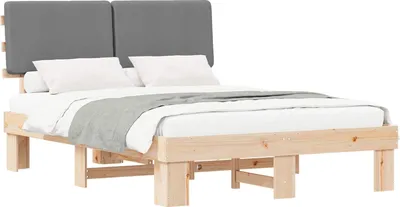 Immagine prodotto di Letto con Testiera Rivestita Grigio chiaro 120 x 190 cm