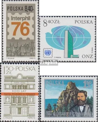 Produktbild von Briefmarken Polen 1976 Mi 2444,2451,2459,2460 (kompl.Ausg.) gestempelt Briefmarkenausstellung
