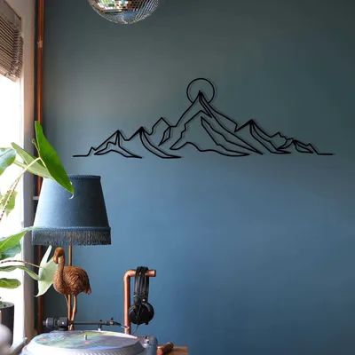 Obrázek produktu pro Wallity, Everest, nástěnná dekorace, černá, kov, 119,5 x 37 cm