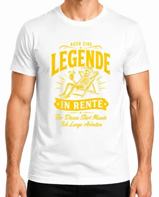 Produktbild von Auch eine Legende in Rente Skelett Ruhestand Statement Sarkasmus Herren T-Shirt, Weiß, M
