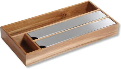 Zdjęcie produktu dla Dozownik na folię - Materiał: drewno akacji - Wymiary: 42 x 19 x 5,4 cm - Kolor: brązowy - 28041 13