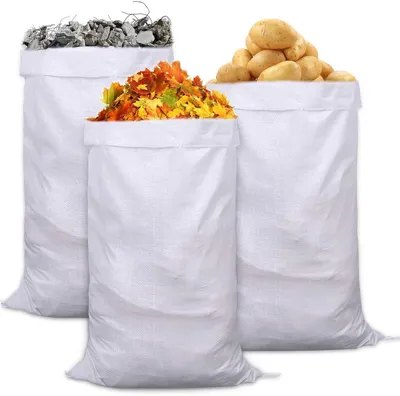 Imagen del producto de Bolsas de tela de polipropileno, 15 unidades, 60 x 102 cm, grandes sacos de arena para protección contra inundaciones