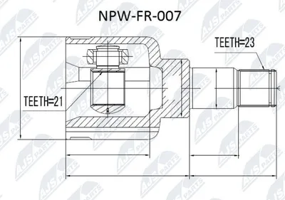 Produktbild von NTY Gelenksatz Antriebswelle Vorne Links Getriebeseitig für FORD FOCUS (DAW, DBW) NPW-FR-007