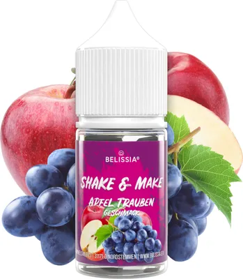 Produktbild von Belissia Shake and Make Apfel-Traube Refill - 30 ml hochdosiertes Lebensmittelaroma - zum Nachfüllen - Für Backen, Speisen, Getränke, Shakes, DIY uvm
