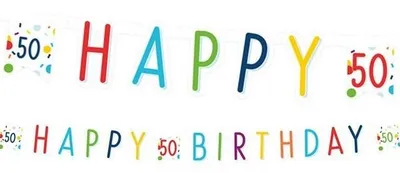 Produktbild von Bunte 50. Geburtstag Konfetti Girlande, 180cm