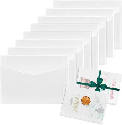 Image de Lot de 50 enveloppes translucides pour cartes de mariage et de vœux