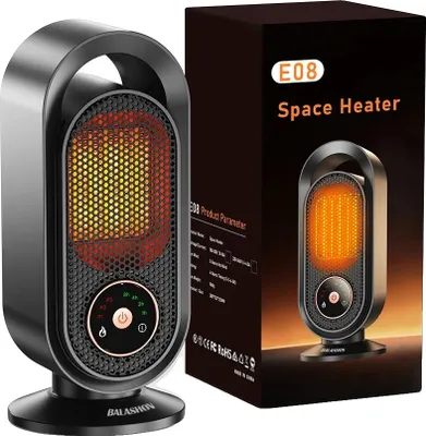 Immagine prodotto di Termoventilatore portatile, Riscaldamento efficiente, Funzionamento silenzioso, nero, UE