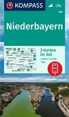 Produktbild von KOMPASS Wanderkarten-Set 160 Niederbayern (3 Karten) 1:50.000