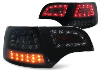 Original JOM VOLL LED Rückleuchten Schwarz Smoke SET für Audi A4 8E B7 Avant