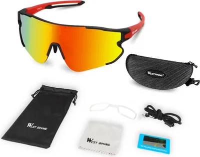 Produktbild von Outdoor Sport Sonnenbrille Herren Damen – Polarisierte Sportbrille für Laufen, Radfahren, Angeln, UV-Schutz, beschlagfrei, leicht
