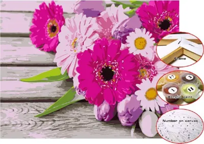 Image de Vikpap W2628 - Peinture par numéros, toile 40 × 30 cm - Fleurs de printemps