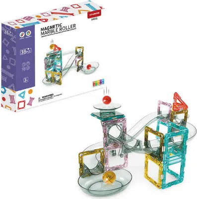 Produktbild von Magnetisches Bauklotzset "Marble Roller" mit 38 Teilen - Magnetische Bausteine