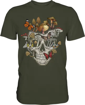Produktbild von Natur Schmetterling Totenkopf Insekten T-Shirt – Urban Khaki / S