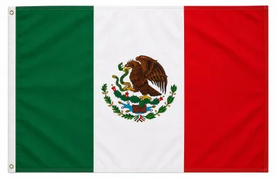 Produktbild von Flagge Mexiko 90 x 150 cm Fahne mit 2 Ösen 100g/m² Hissflagge Stoffgewicht für Fahnenmast