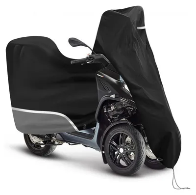 Image de Housse de protection pour moto, modèle extérieur, couleur grise, avec coffre, imperméable, en tissu Oxford 420D, pour Piaggio MP3 250-530