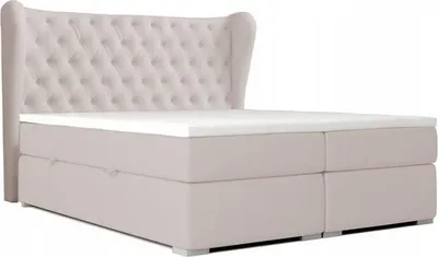 Produktbild von Doppelbett RENI mit Bettzeugcontainer, Topper Federkern (Beige - Kunstleder Soft 33, 180 x 200)