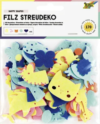 Zdjęcie produktu dla folia 5255 folia dekoracja filcowa "Szczęśliwe kształty", 170 szt