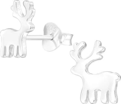Produktbild von Kinder Ohrringe Ohrstecker 925 Sterling Silber mit Rentier
