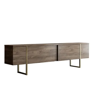 Produktbild von Skye Decor, Luxe Set - Walnut, Gold, Wohnzimmer, Wohnzimmermöbel-Set, Nussbaum, 180 x 47 x 30 cm