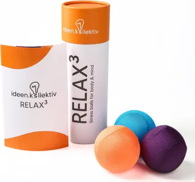 Produktbild von ideen.kollektiv Relax³ – Stressball Set, 3 Achtsamkeitsbälle mit verschiedenen Härtegraden, Moderationstool & Coaching, Antistressbälle für Fokus