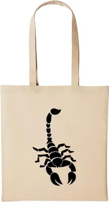 Produktbild von Huuraa Baumwollbeutel Skorpion Geschenk Einkaufstasche Natural 10 Liter Baumwolle Skorpion Accessoire